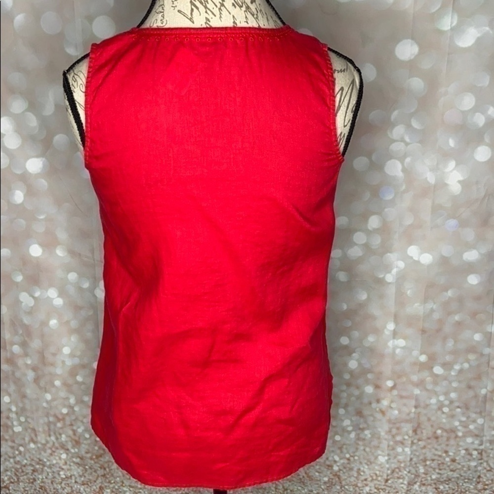J. JILL Red Linen V-Neck Sleeveless Top XS - Picture 7 of 7